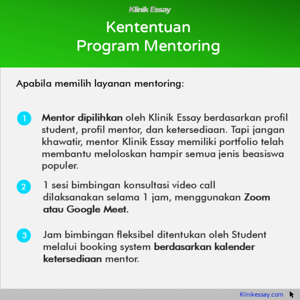 Mentoring beasiswa study abroad klinik essay