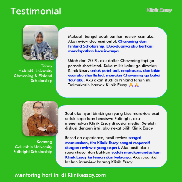 Mentoring beasiswa study abroad klinik essay