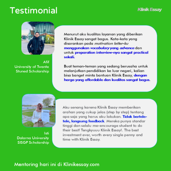 Mentoring beasiswa study abroad klinik essay