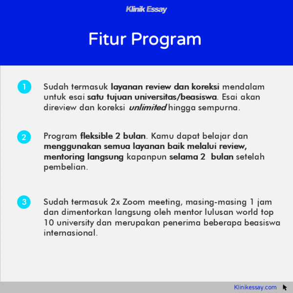 Review dan mentoring motivation letter klinik essay