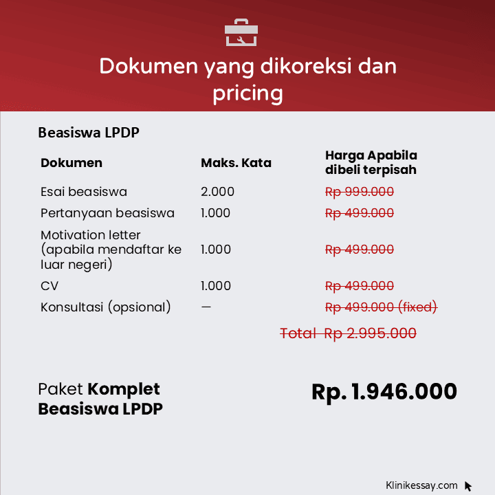 Komplet Beasiswa Klinik Essay